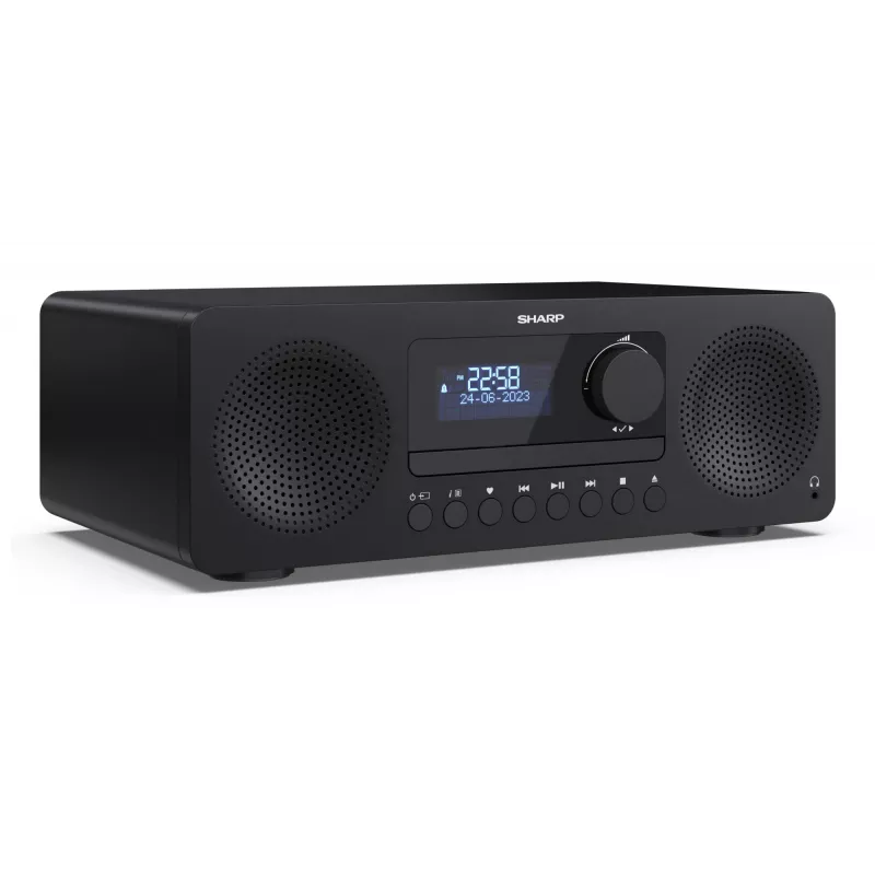 Microcadena de audio doméstico Sharp XL-B720D 30 W, altavoces de 2 vías, DAB/DAB+/FM, reproductor de discos ópticos, negro