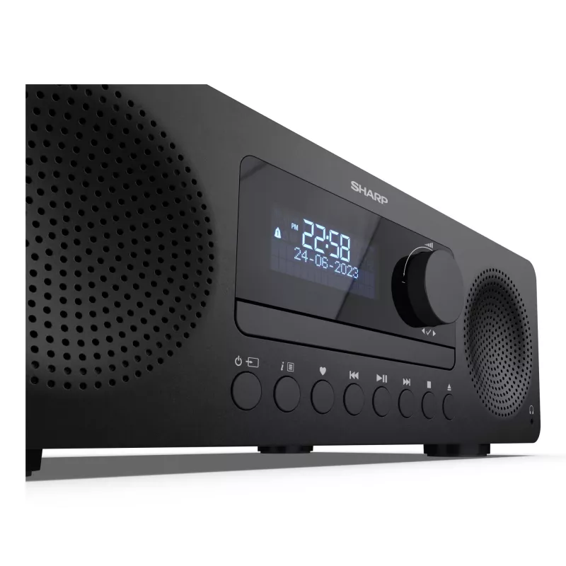 Microcadena de audio doméstico Sharp XL-B720D 30 W, altavoces de 2 vías, DAB/DAB+/FM, reproductor de discos ópticos, negro