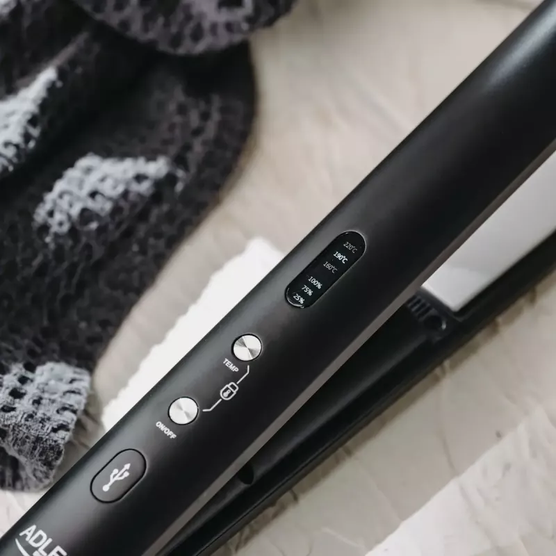 Plancha de pelo inalámbrica Adler AD 2327 – sistema de calentamiento cerámico, 160–220 °C, carga USB