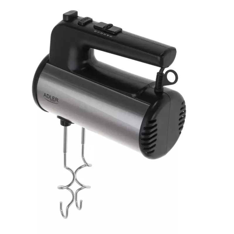 Batidora de mano Adler AD 4232 — 900 W, 5 velocidades + turbo, accesorios de acero inoxidable, negro/plata
