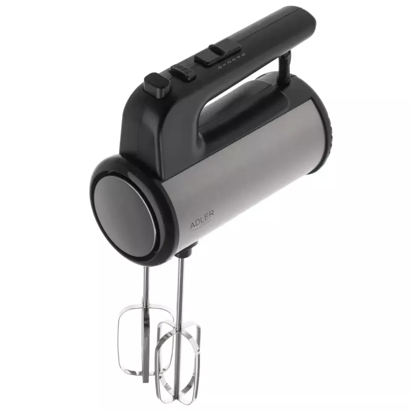 Batidora de mano Adler AD 4232 — 900 W, 5 velocidades + turbo, accesorios de acero inoxidable, negro/plata