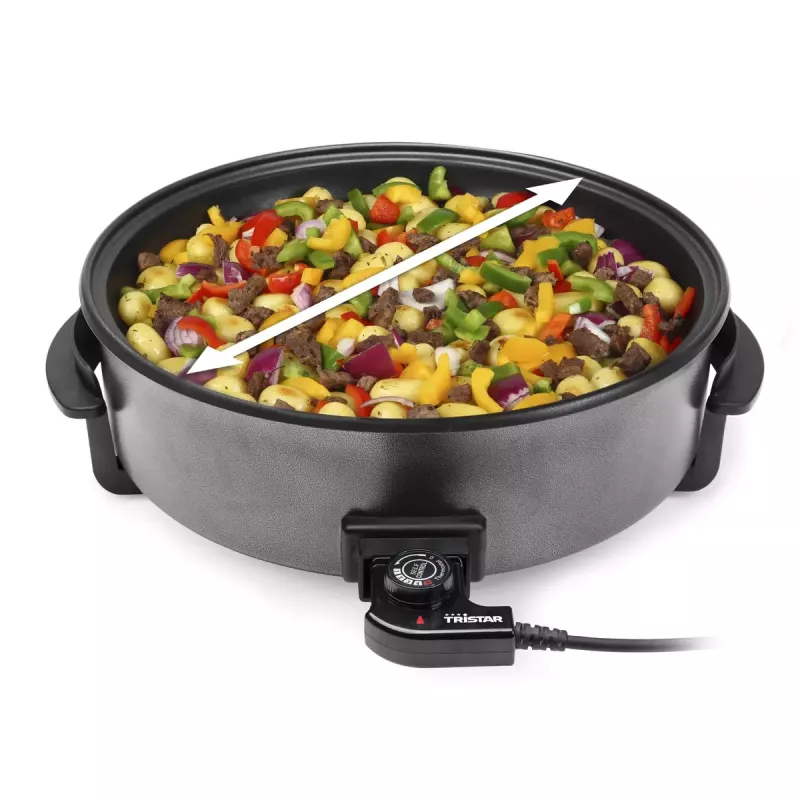 Sartén eléctrica Tristar PZ-9145 XXL - 40 cm, 1500 W, negra