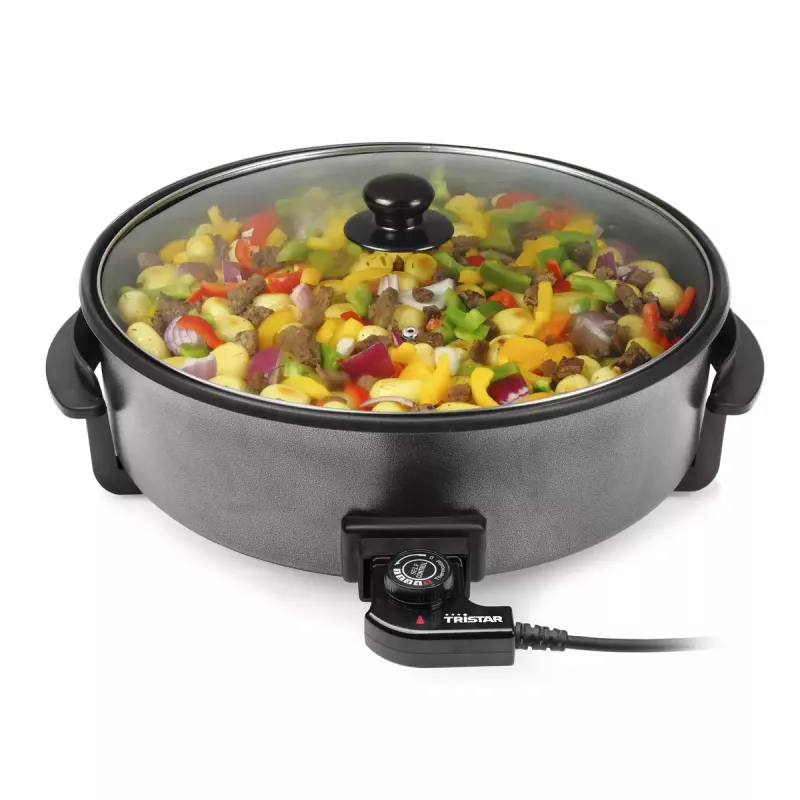 Sartén eléctrica Tristar PZ-9145 XXL - 40 cm, 1500 W, negra