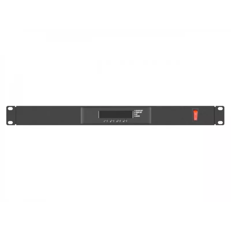 Lanberg AK-1503-B panel de ventilación de 19" 1U con LCD y termostato, 4 ventiladores, 230 V, 483x322x44,45 mm, negro