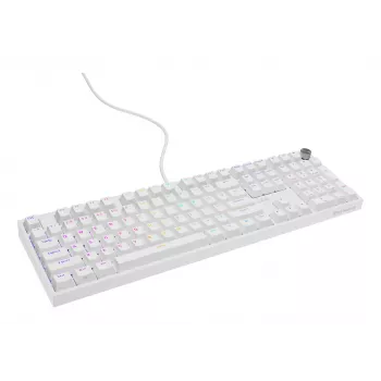 Teclado mecánico GENESIS THOR 404, tamaño completo USB, QWERTY inglés, retroiluminación RGB, blanco
