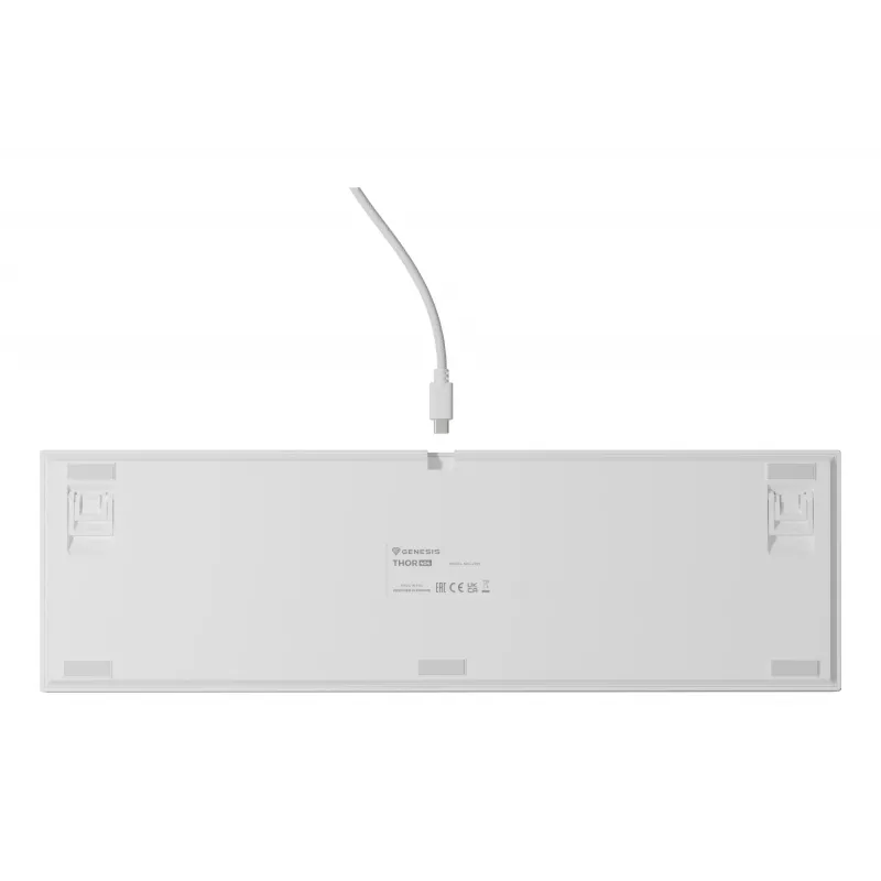 Teclado mecánico GENESIS THOR 404, tamaño completo USB, QWERTY inglés, retroiluminación RGB, blanco