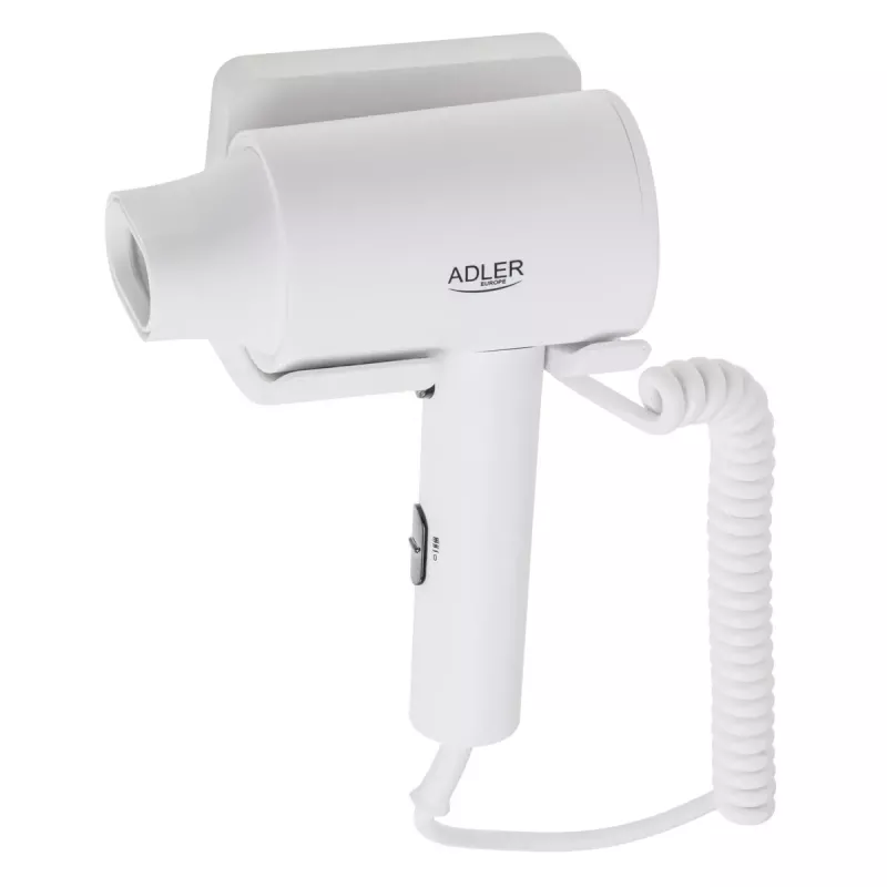 Secador de pelo de pared Adler AD 2285 — 2000 W, 3 niveles de temperatura, nivel frío, blanco
