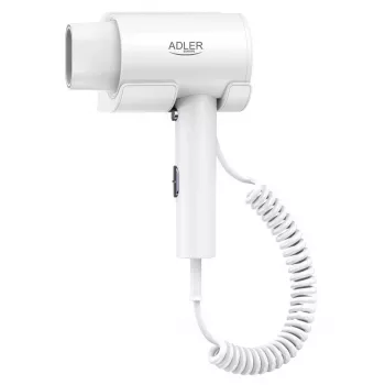 Secador de pelo de pared Adler AD 2285 — 2000 W, 3 niveles de temperatura, nivel frío, blanco