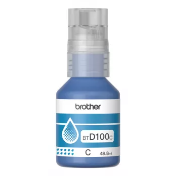 Botella de tinta Brother BTD100C Cian Original 48.8 ml para impresoras Brother, 91 g