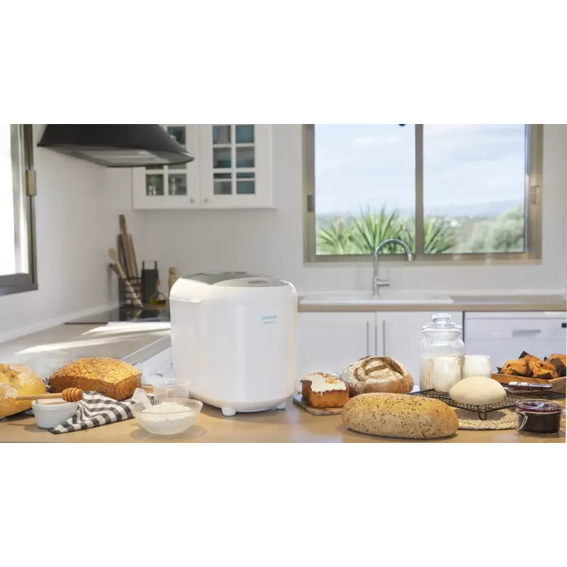 Cecotec Bread&Co 1000 Delicious panificadora, 19 programas, máx. 1 kg, pantalla LCD