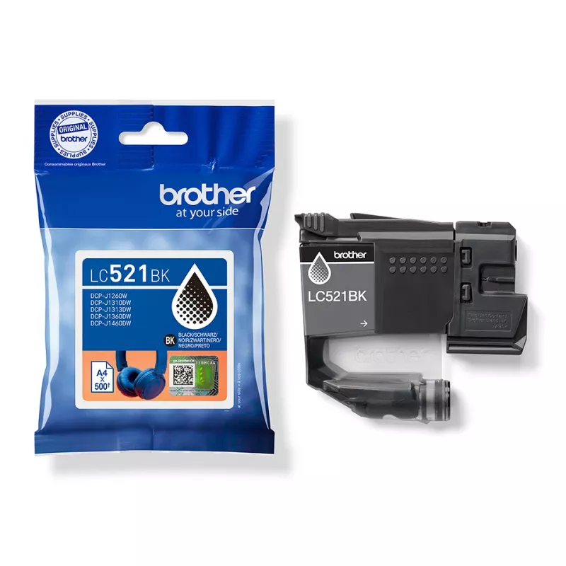 Cartucho de tinta original Brother LC521BK – negro