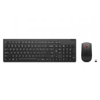 Conjunto inalámbrico de teclado y ratón Lenovo Essential 2,4 GHz – teclado de tamaño completo con distribución rusa/cirílica, ratón óptico ambidiestro