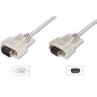 Cable de prolongación de transmisión de datos DIGITUS, D-Sub9 macho/hembra, 2m serie, moldeado beige
