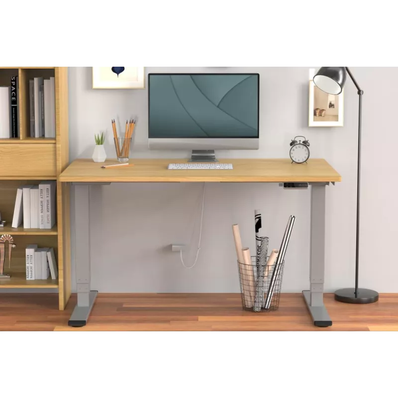 Bastidor de mesa Digitus con altura ajustable eléctricamente, doble motor, capacidad de carga 100 kg, gris