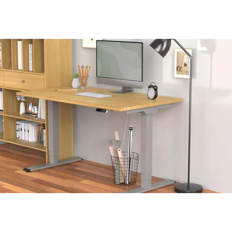 Bastidor de mesa Digitus con altura ajustable eléctricamente, doble motor, capacidad de carga 100 kg, gris
