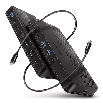 Dock USB4 Axagon HMC-U4, 3x USB-A, 2x USB-C, HDMI y DP 8K/30Hz, RJ-45, SD/mSD, audio, PD 100W