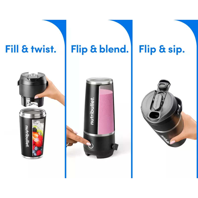 NutriBullet Flip 0,59 L batidora portátil 11 W Negro