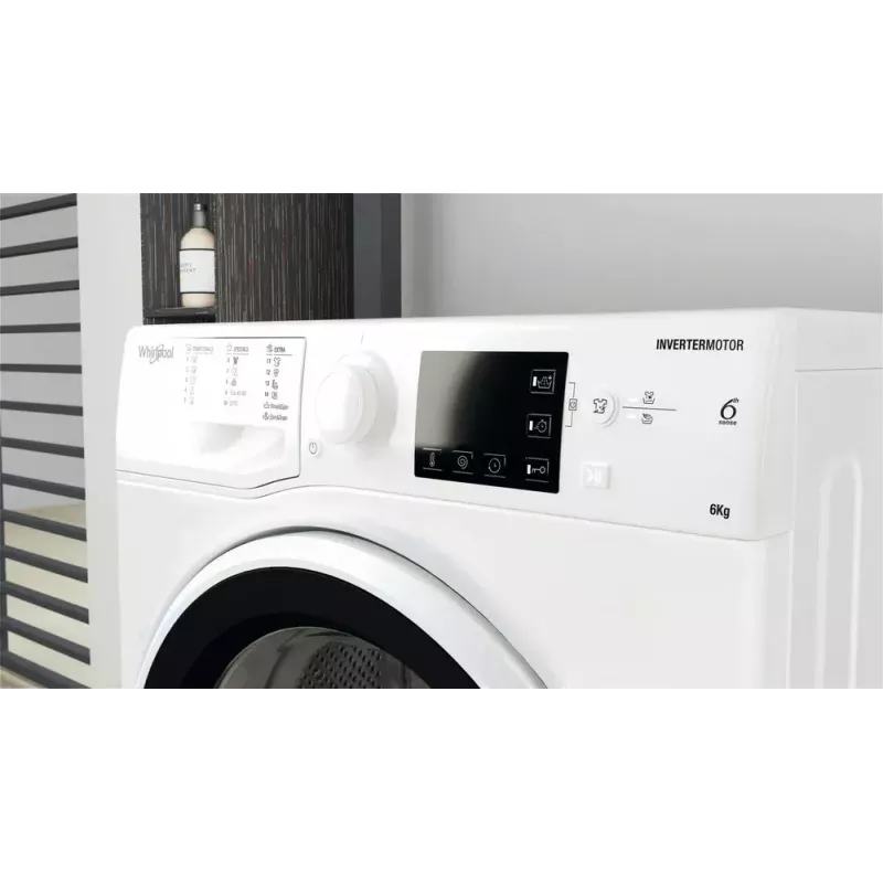 Whirlpool WRBSB 6249 W EU lavadora de carga frontal, 6 kg, 1200 rpm, clase energética C, fondo 43 cm, blanca