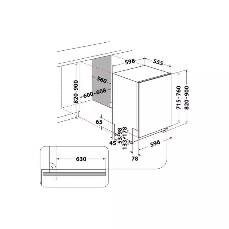 Lavavajillas integrable WHIRLPOOL W8I HP42 L — 14 cubiertos, 42 dB, tamaño completo 60 cm