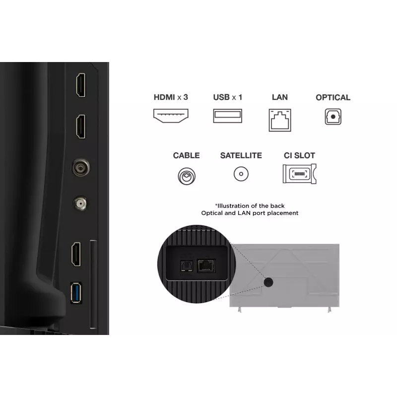 TV TCL 50 inch V6C 4K Ultra HD (3840x2160), DLED, Google TV, Direct-LED, HDR10+, 3×HDMI 2.1, Bluetooth 5.4, Wi‑Fi 5