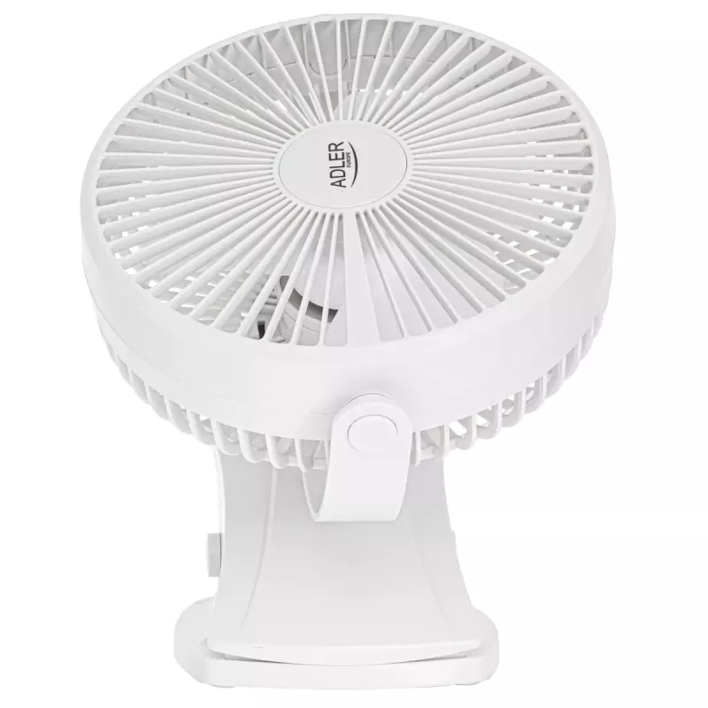 Ventilador de pinza recargable Adler AD 7342 — 15,5 cm, 3 velocidades, oscilación, 5 W
