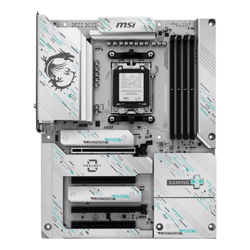 Placa base MSI B850 GAMING PLUS WIFI PZ — AMD B850, zócalo AM5, ATX, DDR5, 4x DIMM, 3x M.2, Wi‑Fi, Bluetooth