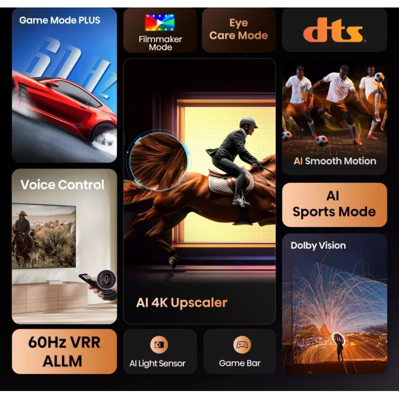 Hisense 85A6Q 85" (216 cm) 4K Ultra HD Smart TV, VIDAA, Dolby Vision, Wi-Fi, negro