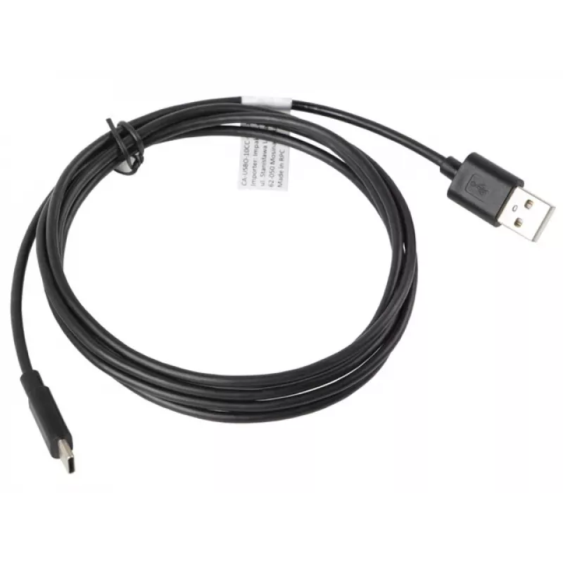 Cable USB LANBERG CA-USBO-10CC-0018-BK USB 2.0, USB A (conector macho) a USB C (conector macho), 1,8 m, negro