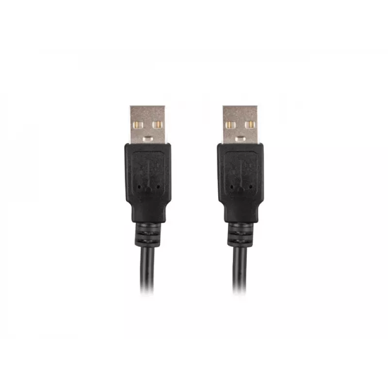 Cable USB-A a A LANBERG CA-USBA-20CU-0018-BK 1,8 m USB 2.0 negro, contactos niquelados