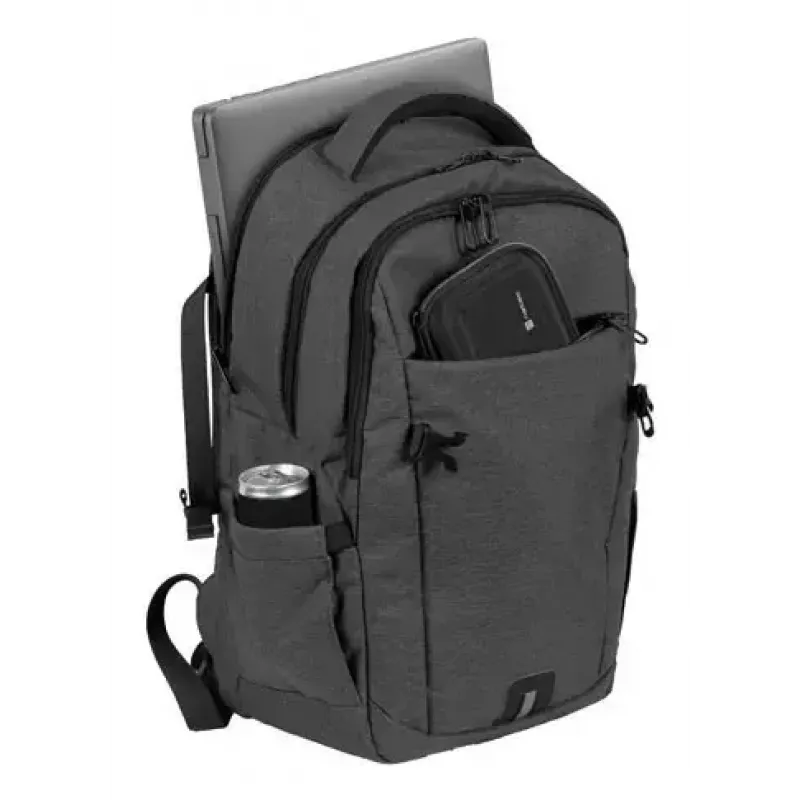Mochila urbana NATEC NTO-2226 — poliéster, 160×325×465 mm, negro/gris