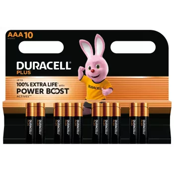 Pila desechable Duracell Plus AAA alcalina