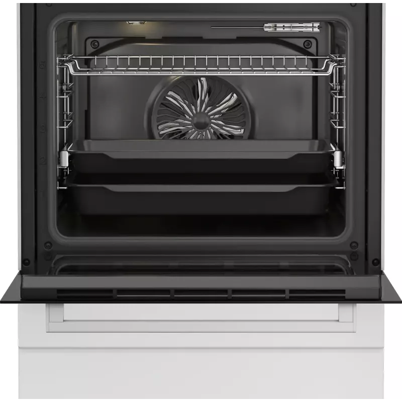 Cocina independiente Beko FBM62330GWDTN eléctrica gas negra blanca 72L A