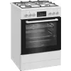 Cocina independiente Beko FBM62330GWDTN eléctrica gas negra blanca 72L A