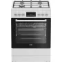Cocina independiente Beko FBM62330GWDTN eléctrica gas negra blanca 72L A