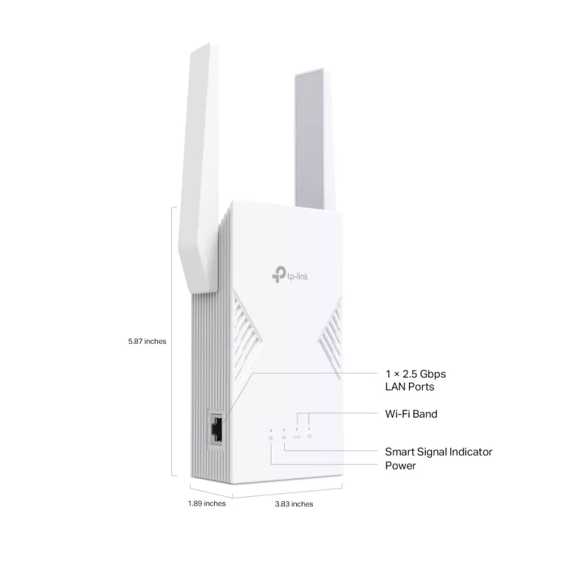 Emisor y receptor de red TP-LINK BE3600 2882 Mbit/s, doble banda 2,4/5 GHz, 1× RJ-45, blanco