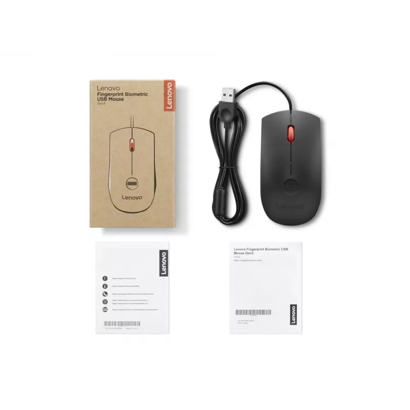 Ratón Lenovo 4Y51S24029 de oficina ambidiestro USB Type-A óptico 2000 DPI