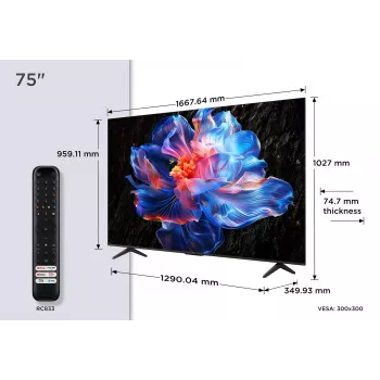 TV TCL V6C 75V6C 190,5 cm (75 pulgadas) 4K Ultra HD Smart TV Wi-Fi metalizado 330 cd/m²