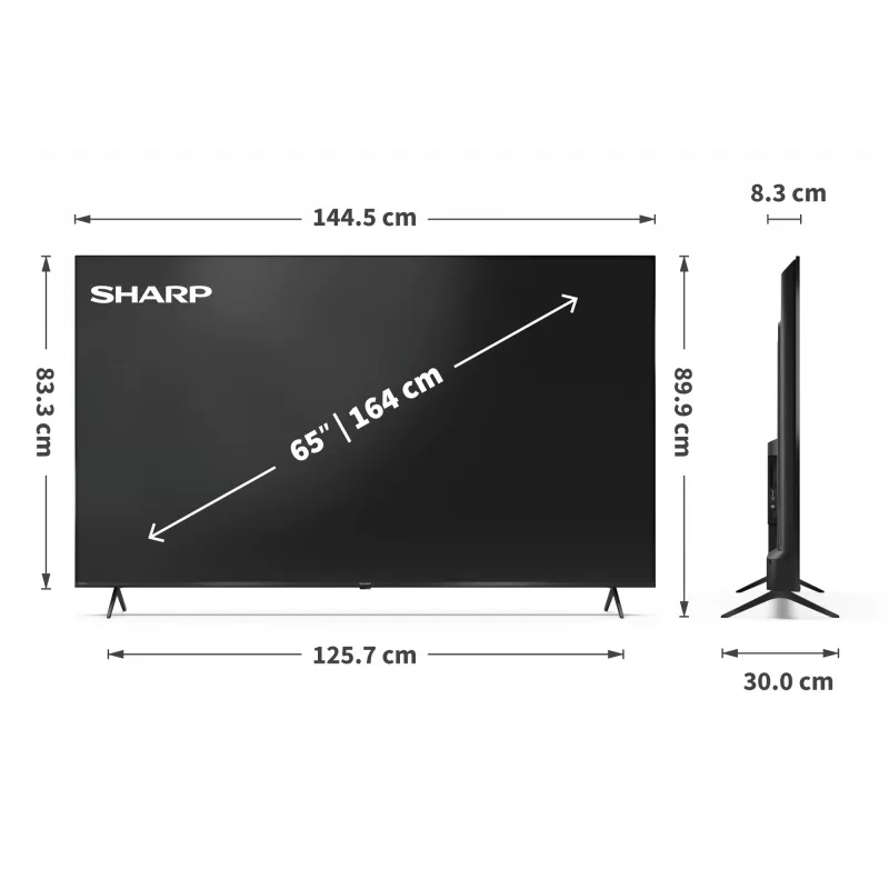 Sharp 65HP5265E 65" (165,1 cm) 4K Ultra HD Smart TV, Google TV, Wi-Fi, negro