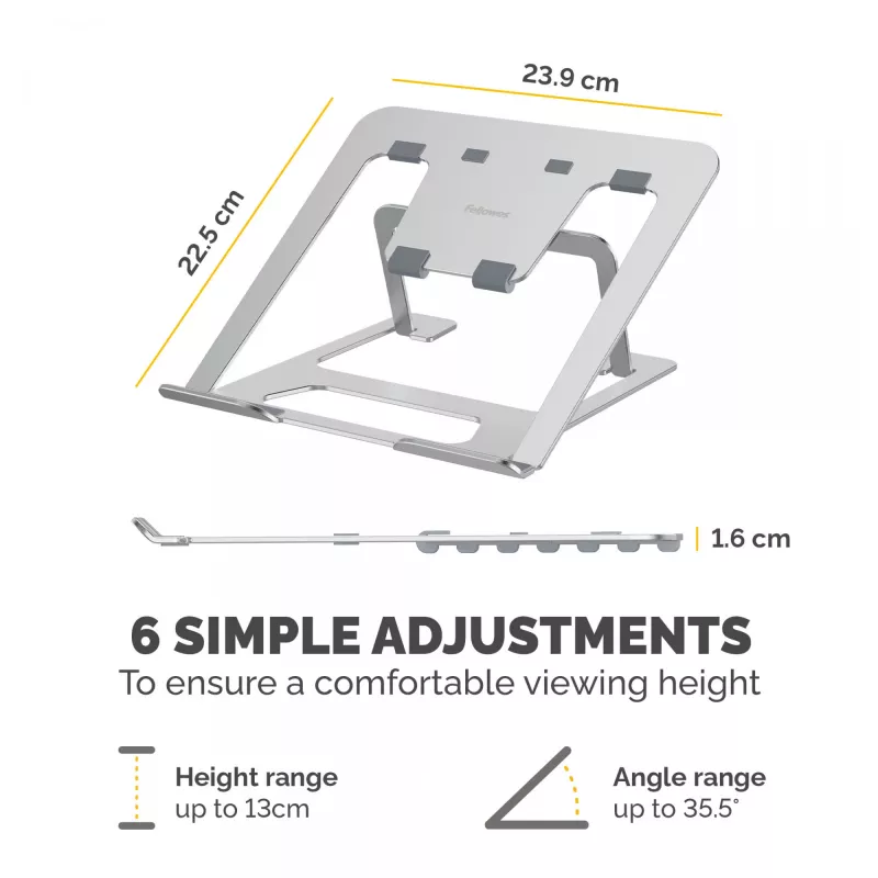 Fellowes Alumia soporte para portátil plegable tamaño máx. 15