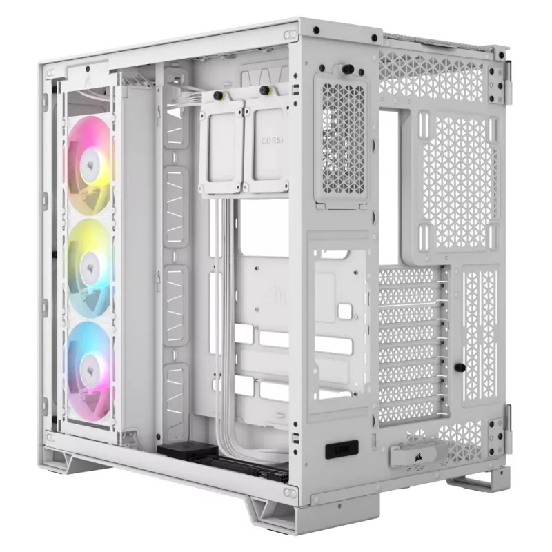 Caja de PC CORSAIR – iCUE LINK 6500X RGB semitorre de doble cámara Blanca