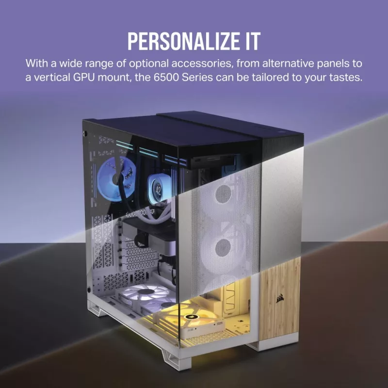 Caja de PC CORSAIR – iCUE LINK 6500X RGB semitorre de doble cámara Blanca