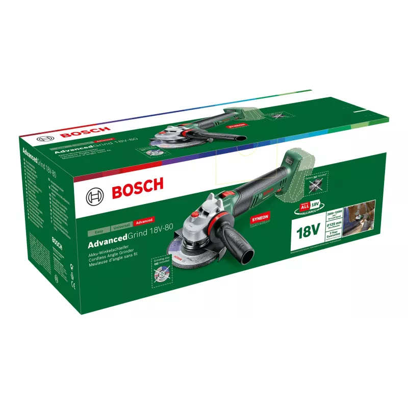 Bosch AdvancedGrind 18V-80 Amoladora angular a batería, 125 mm