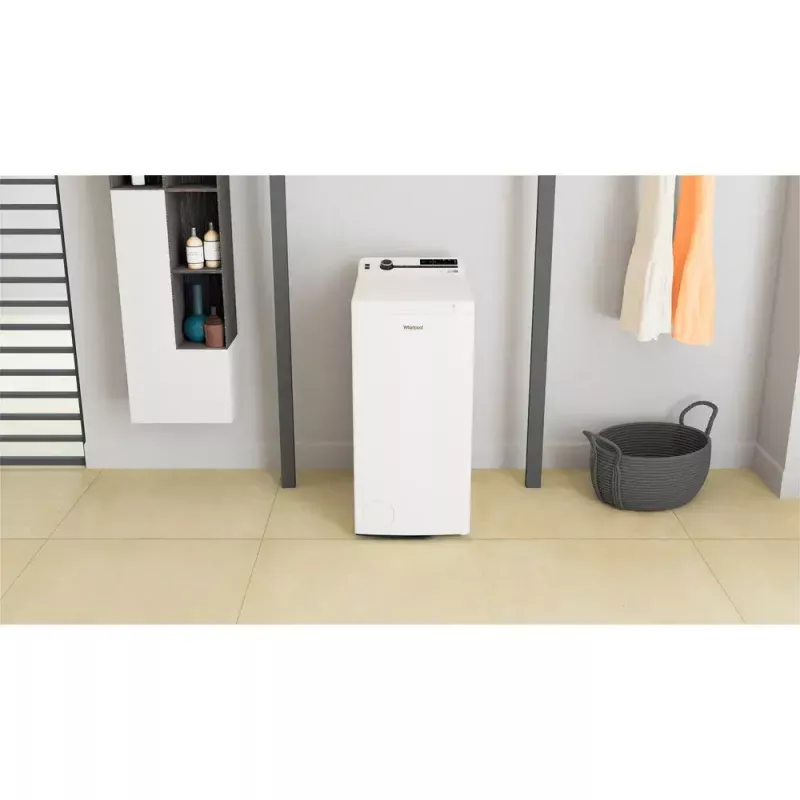 Lavadora de carga superior WHIRLPOOL TDLRBX 6252BS EU — 6 kg, 1200 rpm, clase de eficiencia energética B, 900×400×600 mm, blanco