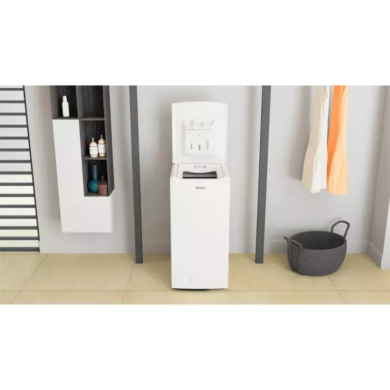 Lavadora de carga superior WHIRLPOOL TDLRBX 6252BS EU — 6 kg, 1200 rpm, clase de eficiencia energética B, 900×400×600 mm, blanco