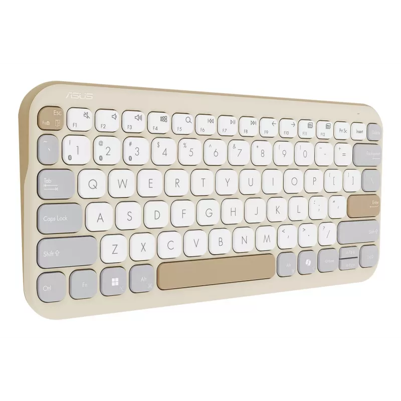 Teclado inalámbrico Bluetooth ASUS Marshmallow KW100 — Distribución US International, Oat Milk