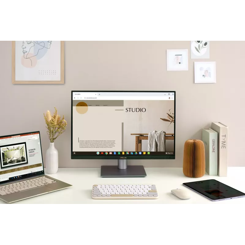 Teclado inalámbrico Bluetooth ASUS Marshmallow KW100 — Distribución US International, Oat Milk