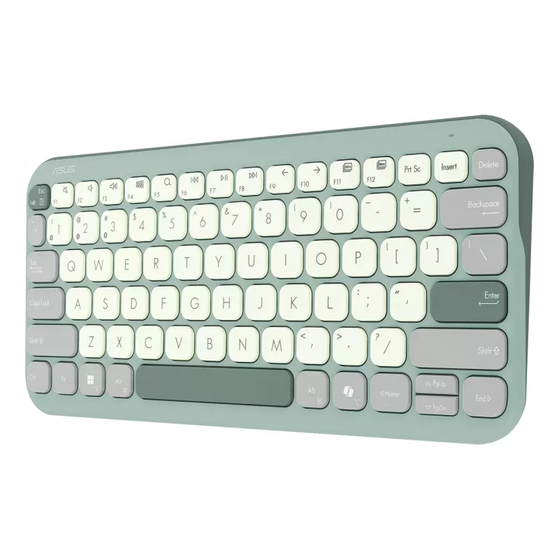 Teclado inalámbrico Bluetooth ASUS Marshmallow KW100 — Distribución US International, diseño compacto