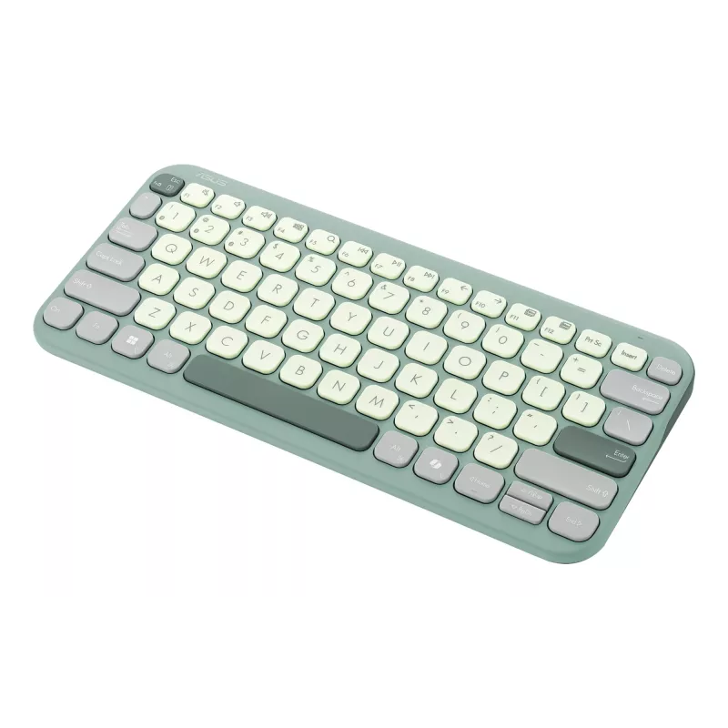 Teclado inalámbrico Bluetooth ASUS Marshmallow KW100 — Distribución US International, diseño compacto