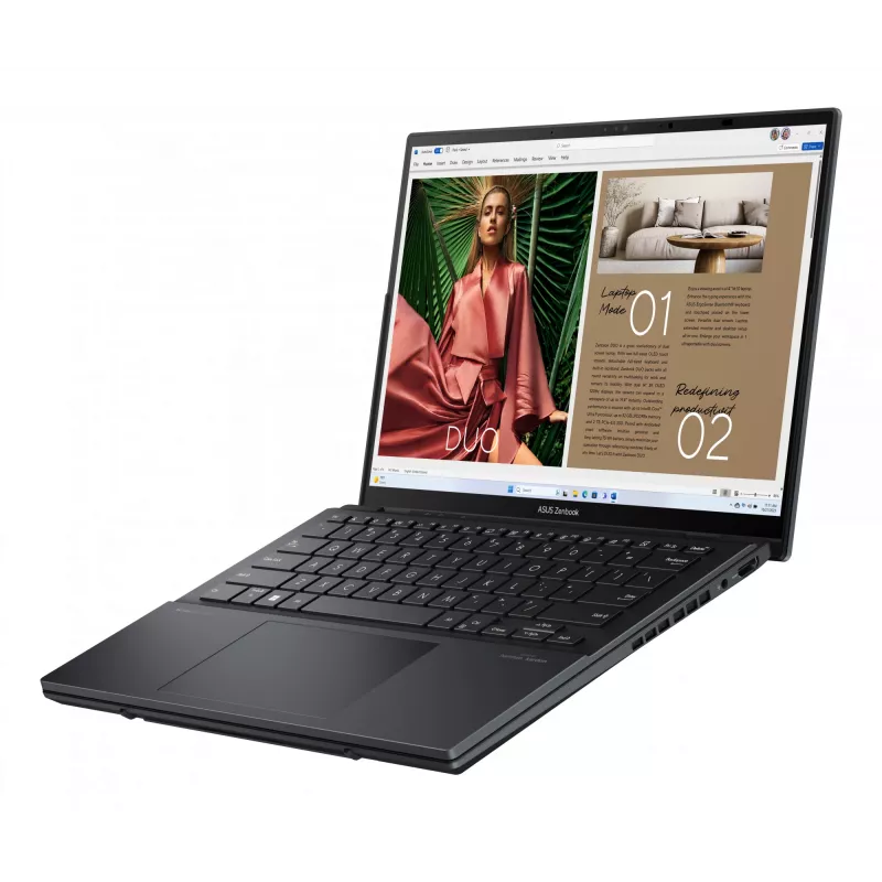 ASUS Zenbook Duo UX8406CA-PZ009W portátil 35,6 cm (14 pulgadas) OLED pantalla táctil 3K 2880x1800 Intel Core Ultra 9 285H 32 GB LPDDR5X 2 TB SSD Intel Arc Graphics Wi-Fi 7 (802.11be) Windows 11 Home Basalt Grey