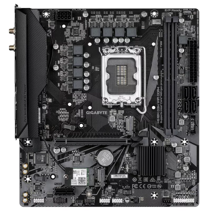Placa base GIGABYTE H610M D3H WIFI, H610, LGA 1700, Micro ATX